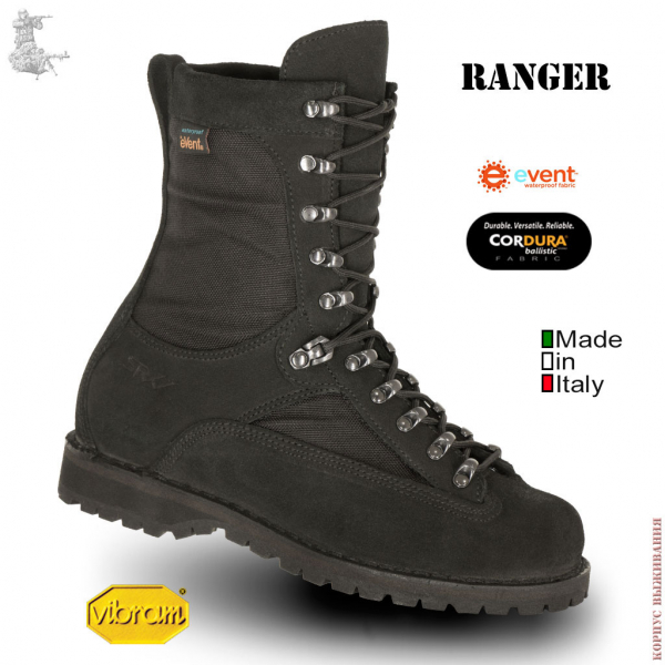 Ботинки Ranger SRVV® Черные|Ranger SRVV® Black Boots 